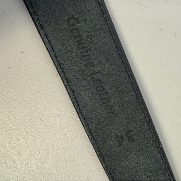 Modern Men's Rustic Genuine Black Leather Belt Size 34 - Picture 8 of 13
